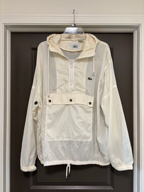 Lacoste Ivory Pullover Anorak Windbreaker XL
